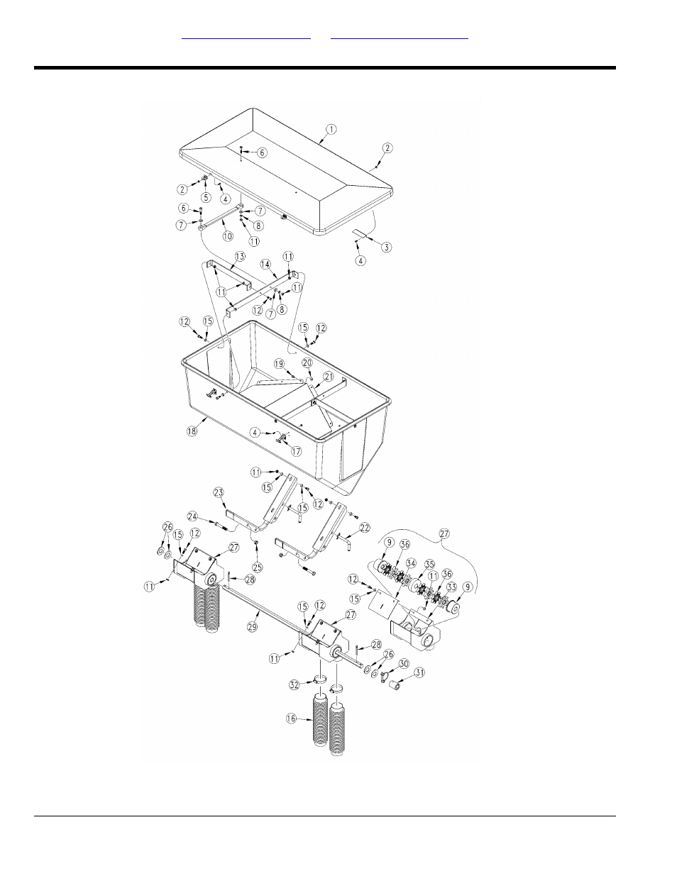 Dry fertilizer 2 outlet hopper | Great Plains YP825A Parts Manual User Manual | Page 18 / 212