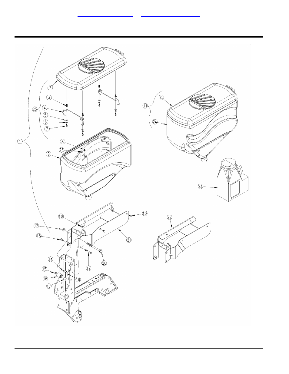 Hopper mounting (yp425a s/n b1013n+) (yp625a s/n, B1058q+) (yp825a s/n b1017s+) | Great Plains YP825A Parts Manual User Manual | Page 78 / 212