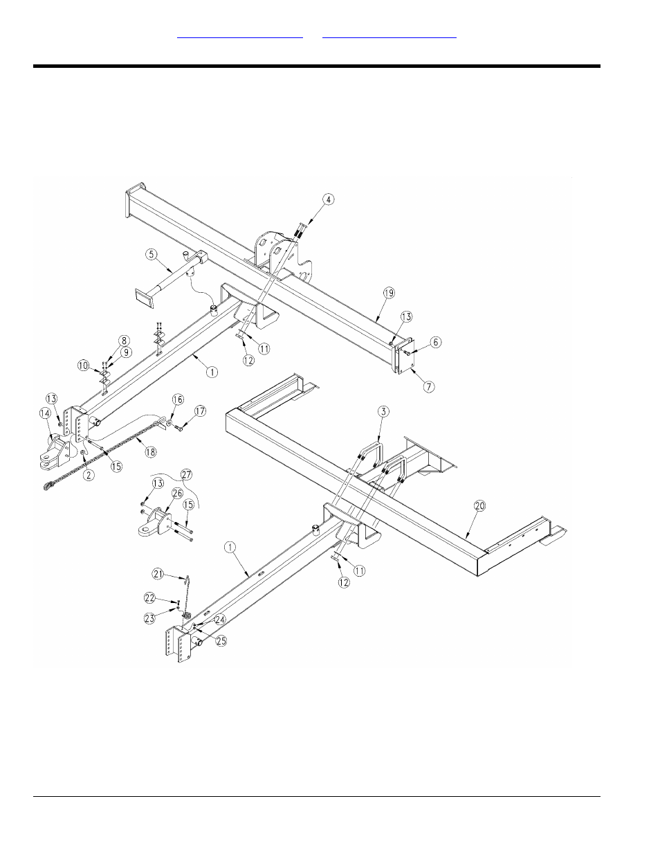 Frame, Tongue to frame and fertilizer, Selected models | Great Plains YP825A Parts Manual User Manual | Page 8 / 212
