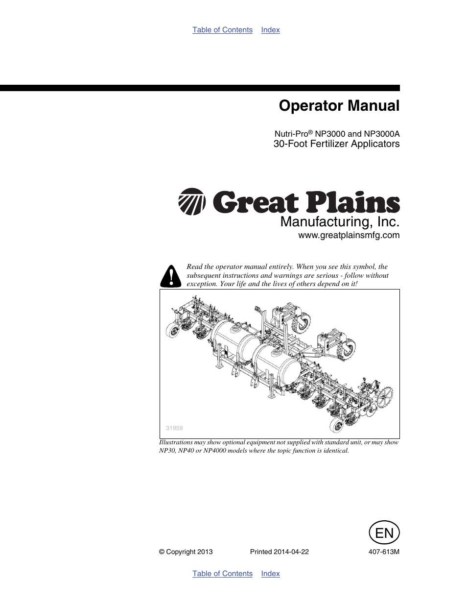 Great Plains NP3000A Operator Manual User Manual | 188 pages