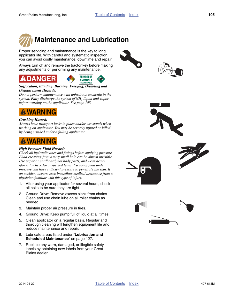 Maintenance and lubrication | Great Plains NP3000A Operator Manual User Manual | Page 109 / 188