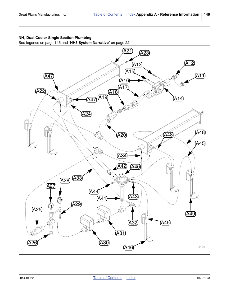 Nh3 dual cooler single section plumbing | Great Plains NP3000A Operator Manual User Manual | Page 153 / 188