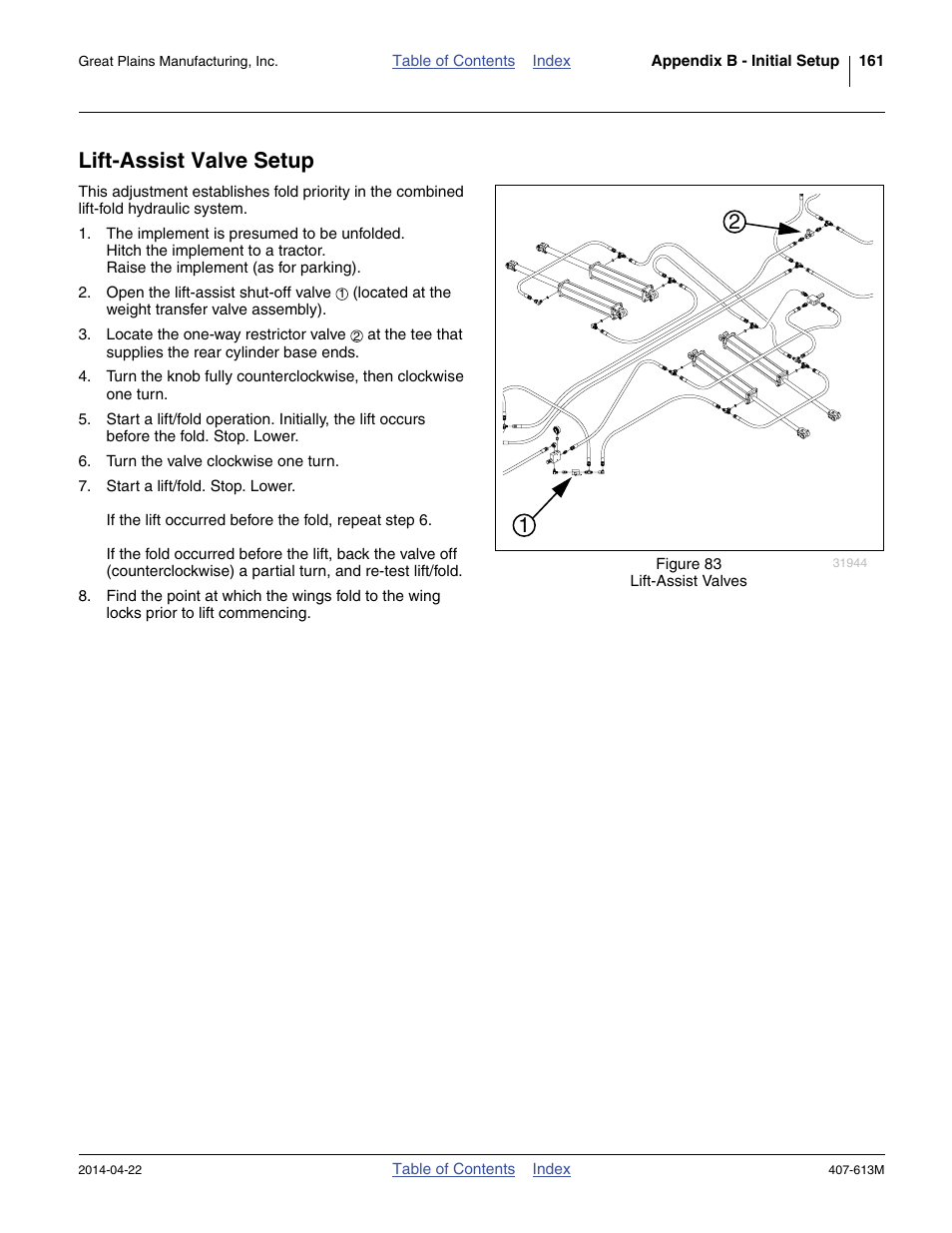 Lift-assist valve setup | Great Plains NP3000A Operator Manual User Manual | Page 165 / 188