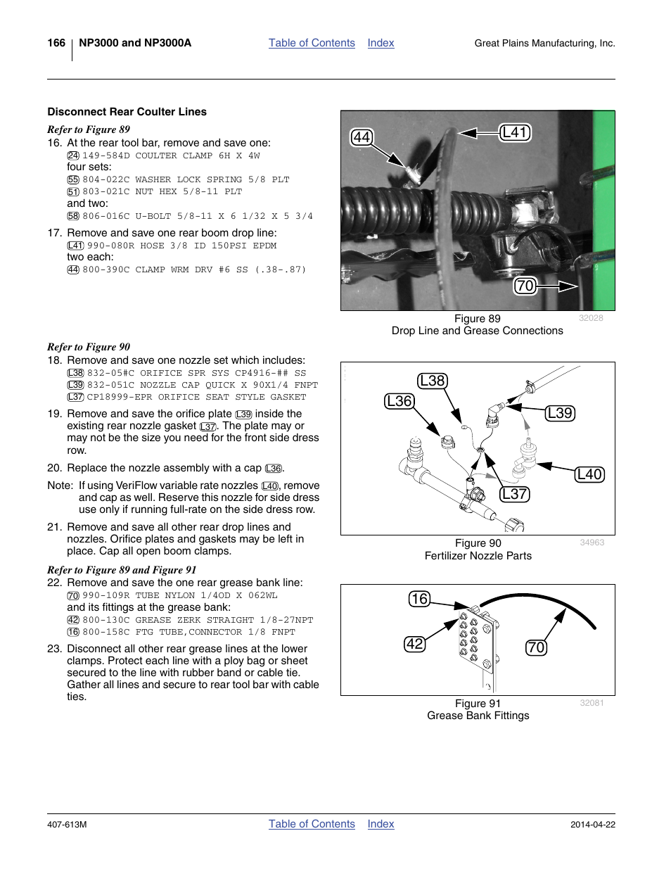Disconnect rear coulter lines | Great Plains NP3000A Operator Manual User Manual | Page 170 / 188