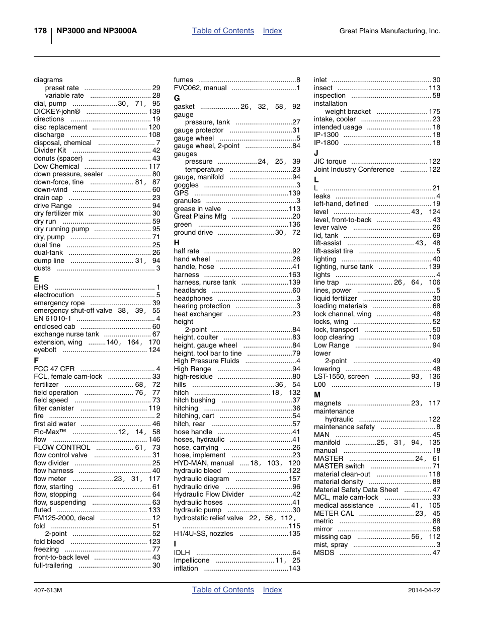 Great Plains NP3000A Operator Manual User Manual | Page 182 / 188