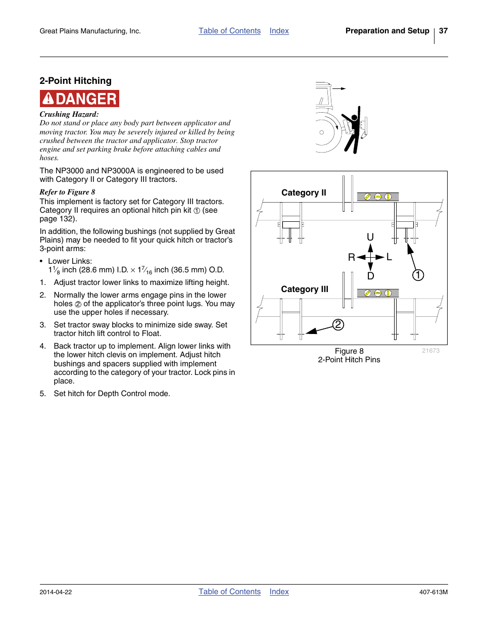 Point hitching, Ud l r | Great Plains NP3000A Operator Manual User Manual | Page 41 / 188