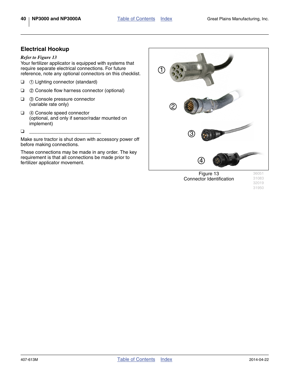 Electrical hookup | Great Plains NP3000A Operator Manual User Manual | Page 44 / 188