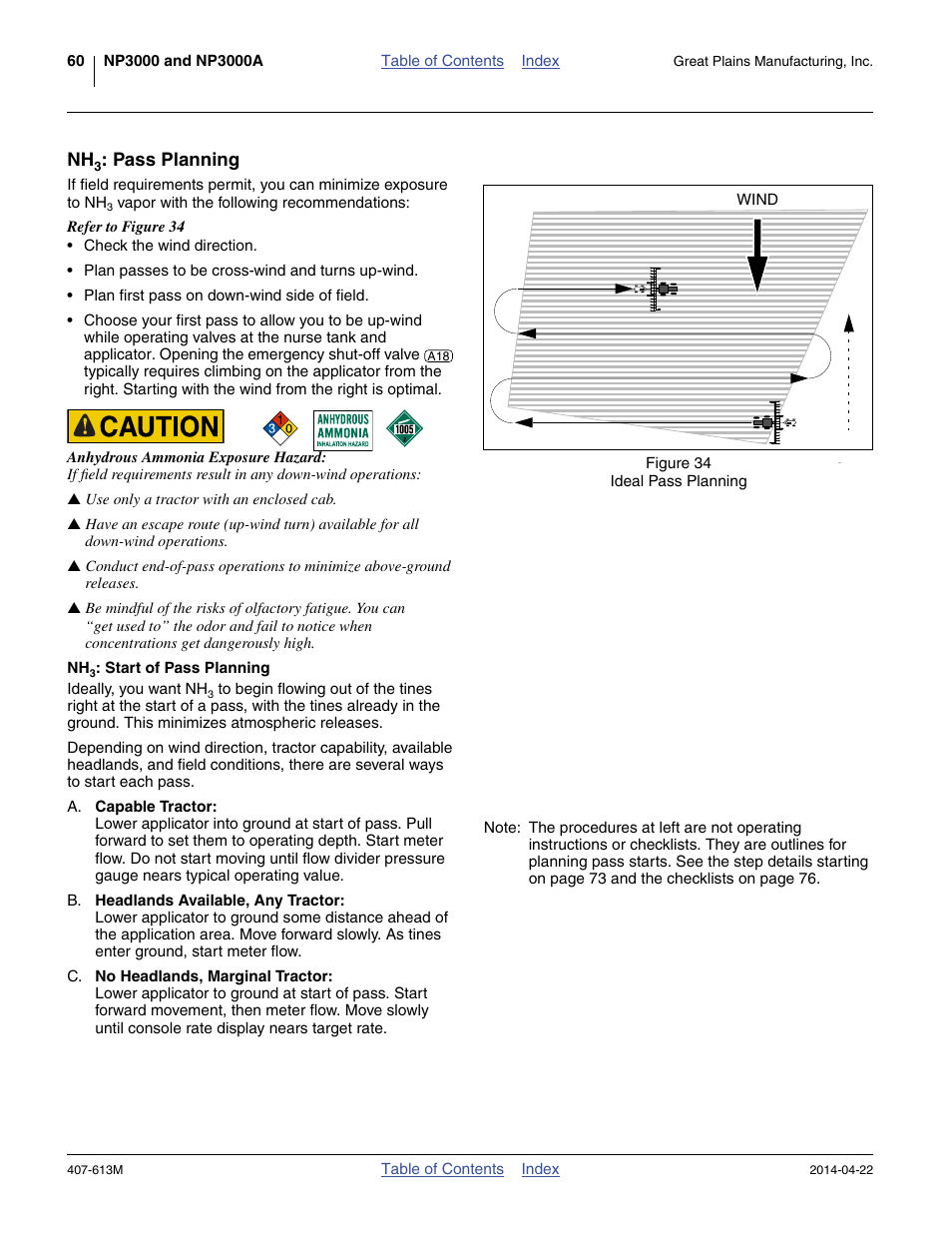 Nh3: pass planning, Nh3: start of pass planning, Pass planning | Great Plains NP3000A Operator Manual User Manual | Page 64 / 188