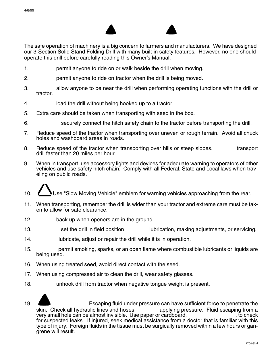 Caution | Great Plains 3SF45 Operator Manual User Manual | Page 7 / 46