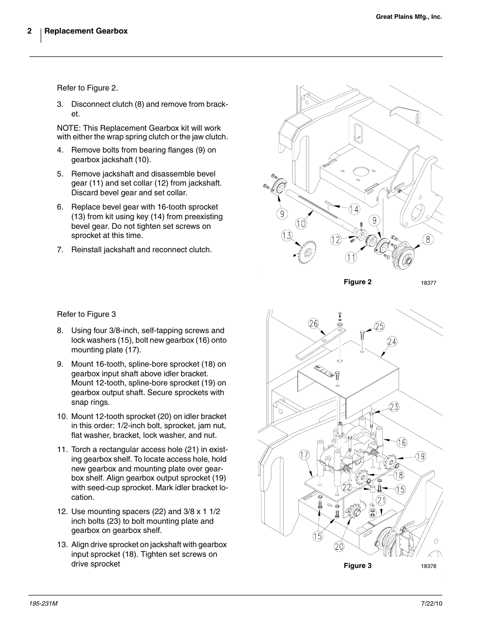 Disconnect clutch (8) and remove from bracket, Figure 2, Reinstall jackshaft and reconnect clutch | Figure 3 | Great Plains 3S-4000 Assembly Instructions User Manual | Page 2 / 7