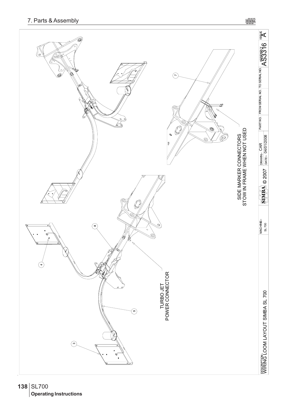 Aas 3316, Sl700, 138 7. parts & assembly | Great Plains SL700 Assembly Instructions User Manual | Page 102 / 114