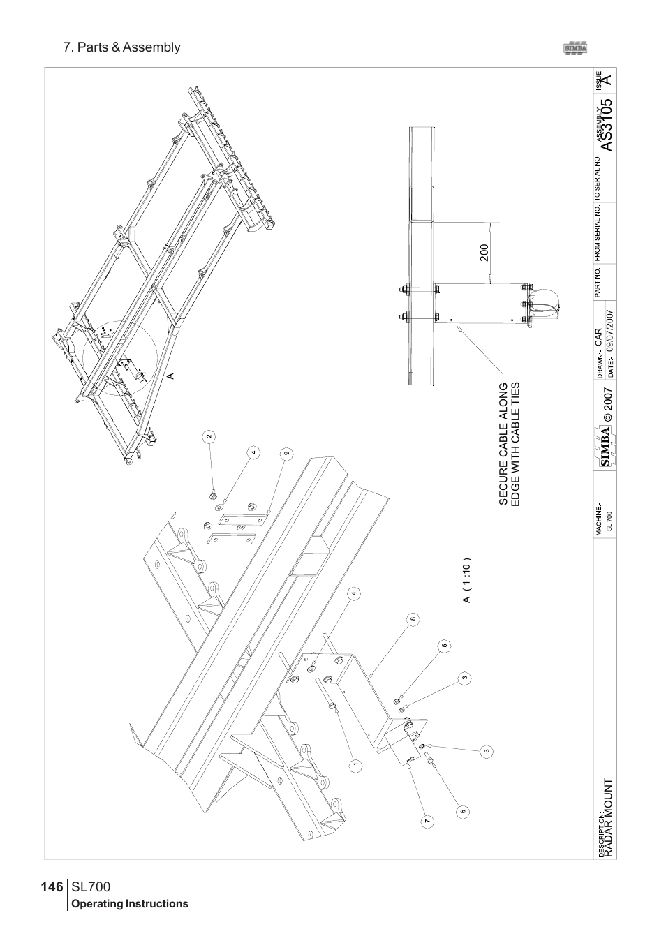 Aas 3105, Sl700, 146 7. parts & assembly | Great Plains SL700 Assembly Instructions User Manual | Page 110 / 114