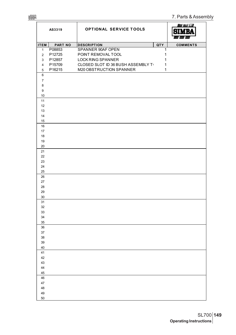 Parts & assembly | Great Plains SL700 Assembly Instructions User Manual | Page 113 / 114