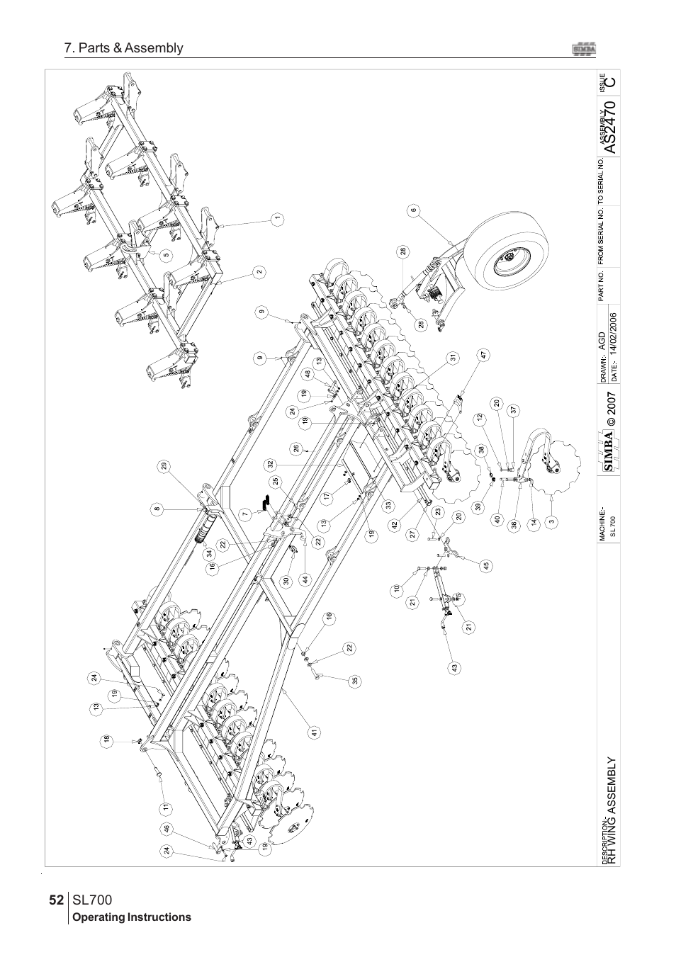 Ca s 24 70 | Great Plains SL700 Assembly Instructions User Manual | Page 16 / 114
