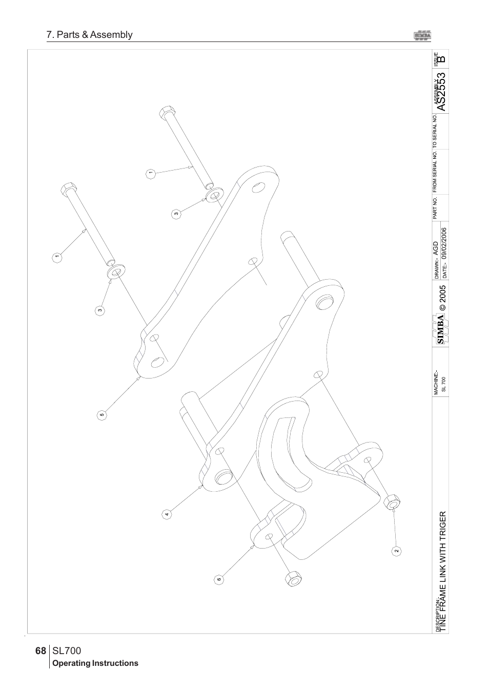 Bas2 553, Sl700, 68 7. parts & assembly | Great Plains SL700 Assembly Instructions User Manual | Page 32 / 114