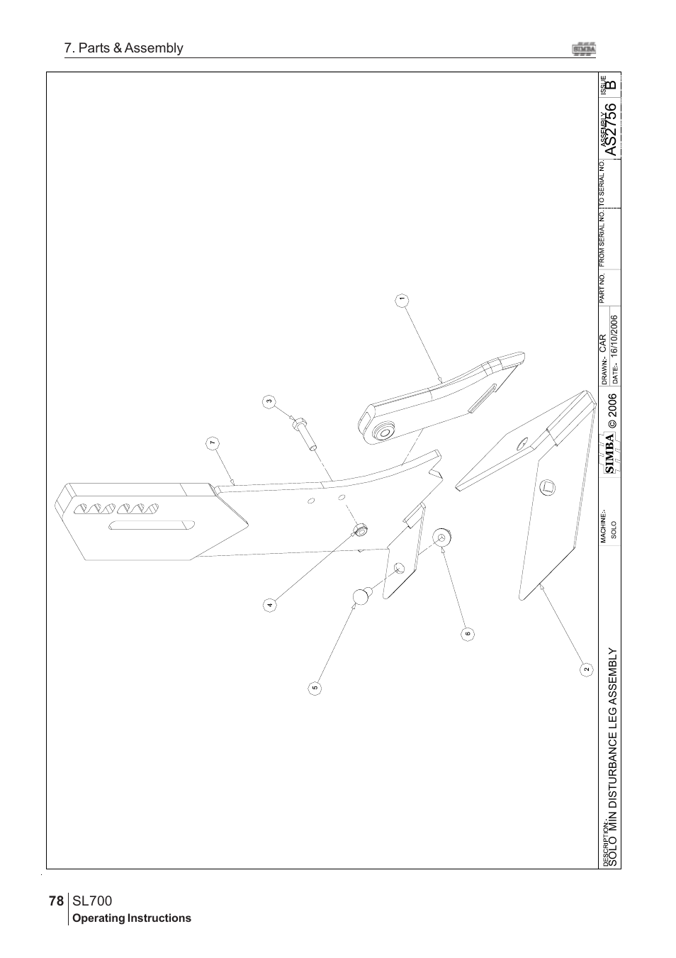 Bas 2756, Sl700, 78 7. parts & assembly | Great Plains SL700 Assembly Instructions User Manual | Page 42 / 114