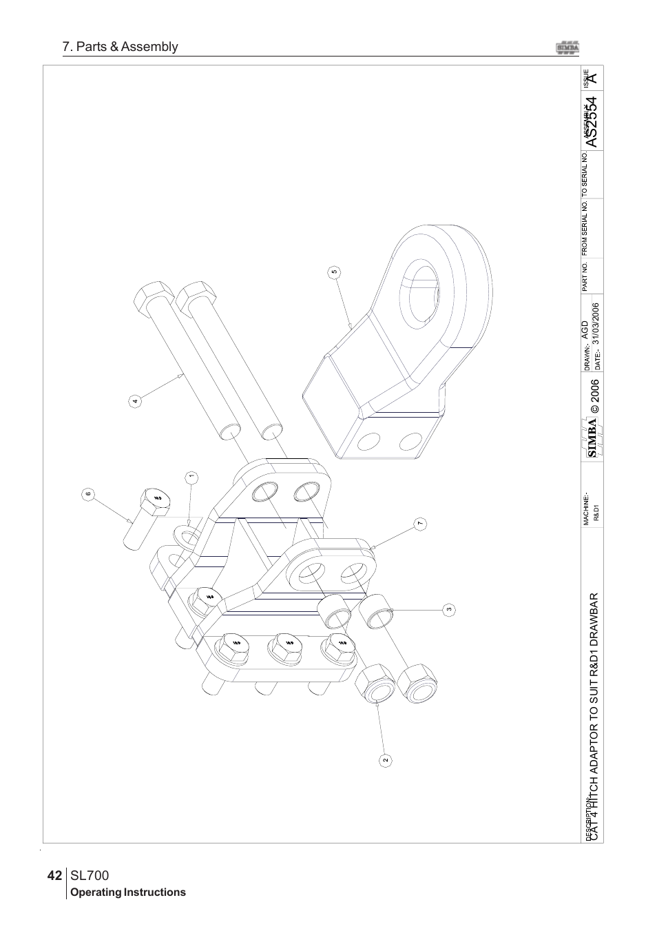 Aas 25 54, Sl700, 42 7. parts & assembly | Great Plains SL700 Assembly Instructions User Manual | Page 6 / 114