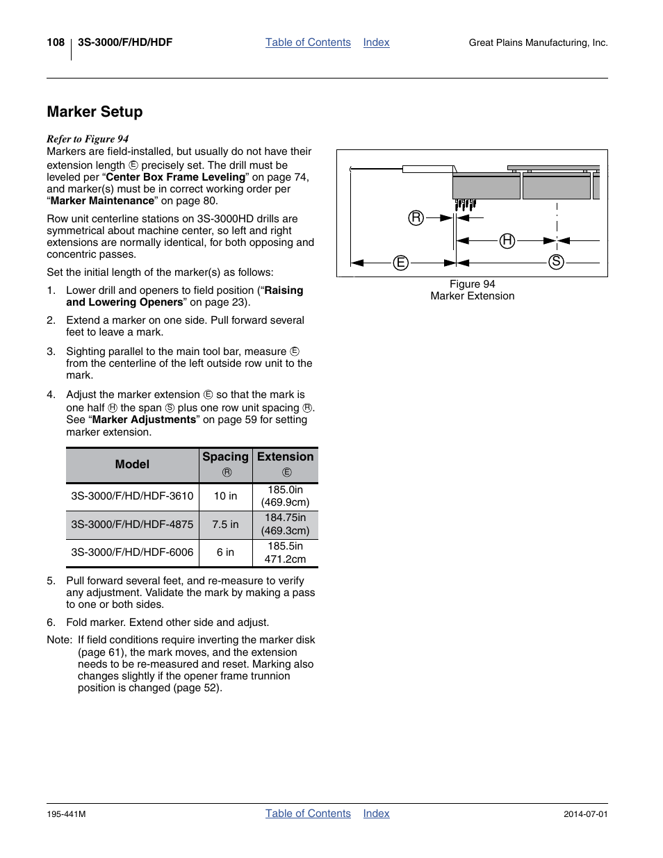 Marker setup, Re h s | Great Plains 3S-3000HDF Operator Manual v1 User Manual | Page 112 / 120