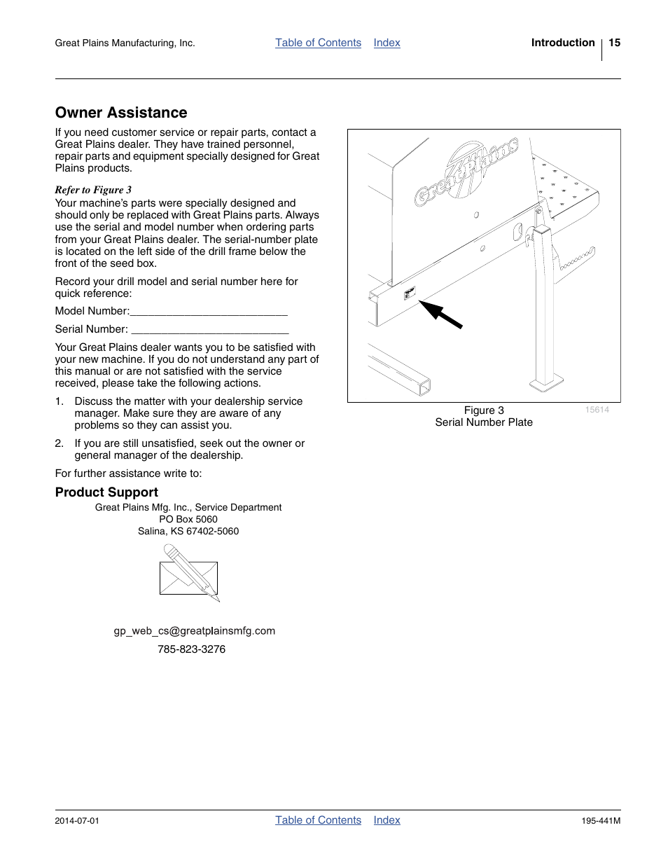 Owner assistance, Product support | Great Plains 3S-3000HDF Operator Manual v1 User Manual | Page 19 / 120