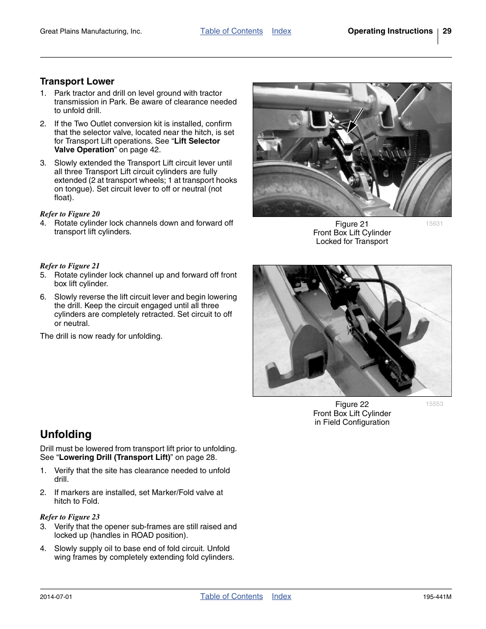 Transport lower, Unfolding | Great Plains 3S-3000HDF Operator Manual v1 User Manual | Page 33 / 120
