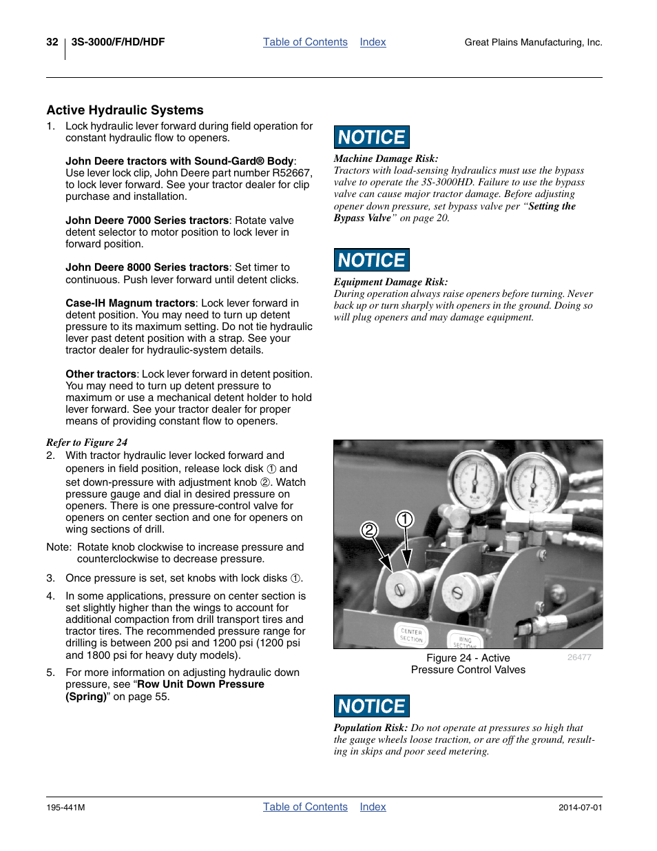 Active hydraulic systems | Great Plains 3S-3000HDF Operator Manual v1 User Manual | Page 36 / 120