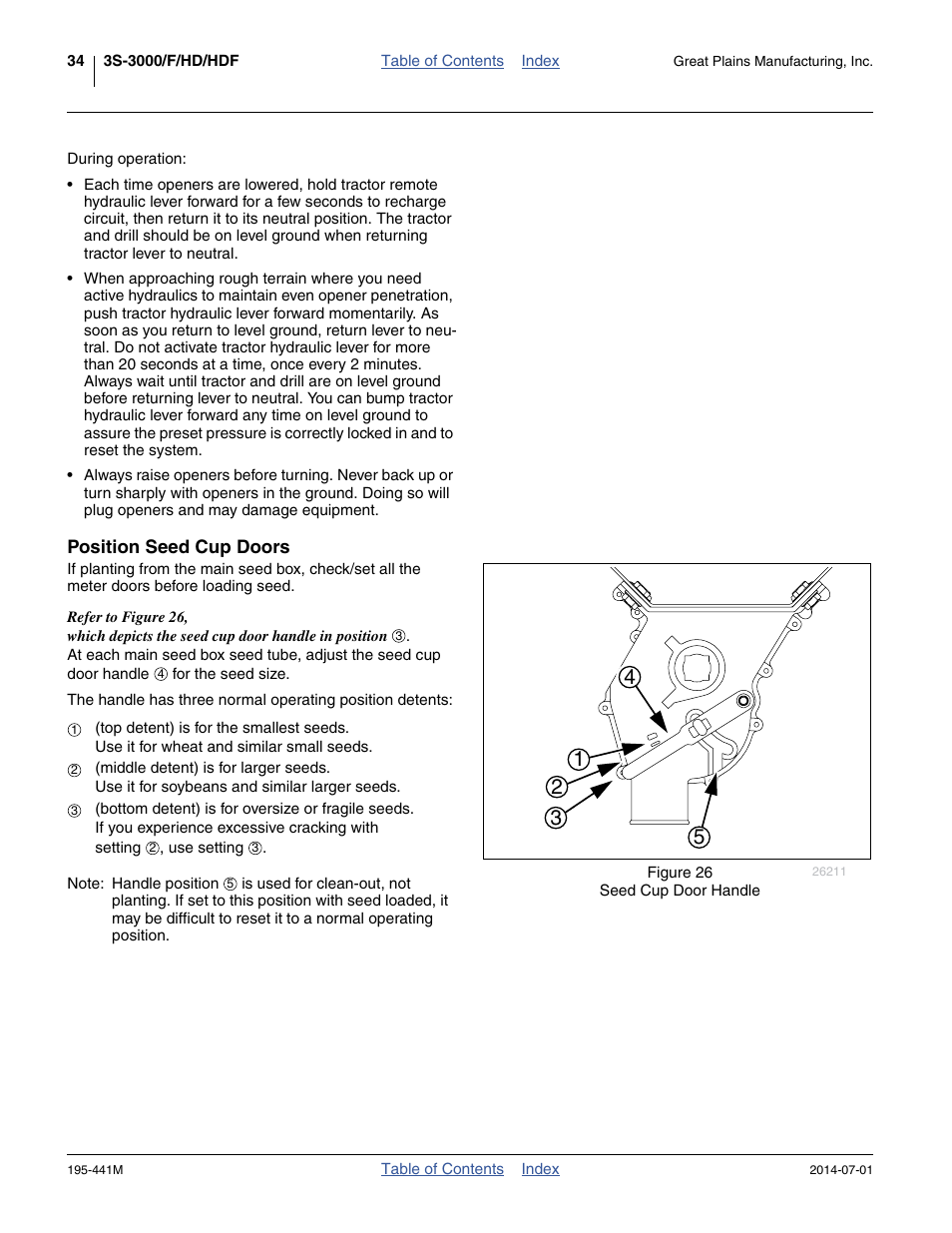 Position seed cup doors | Great Plains 3S-3000HDF Operator Manual v1 User Manual | Page 38 / 120