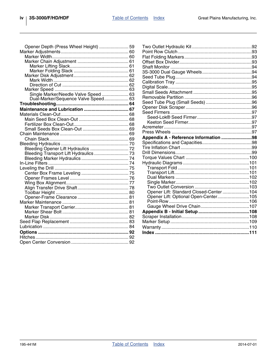 Great Plains 3S-3000HDF Operator Manual v1 User Manual | Page 4 / 120