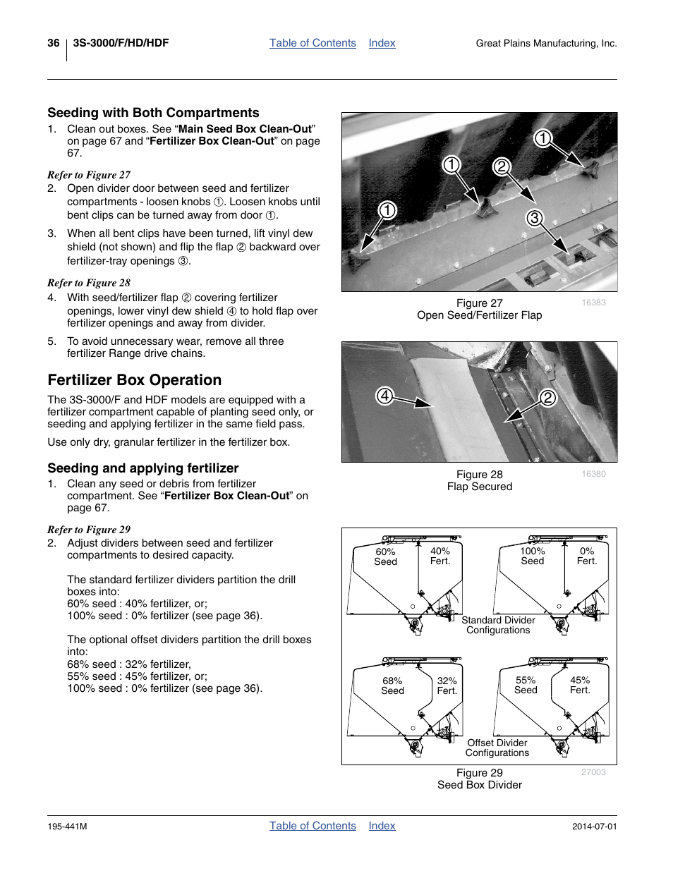 Seeding with both compartments, Fertilizer box operation, Seeding and applying fertilizer | Great Plains 3S-3000HDF Operator Manual v1 User Manual | Page 40 / 120