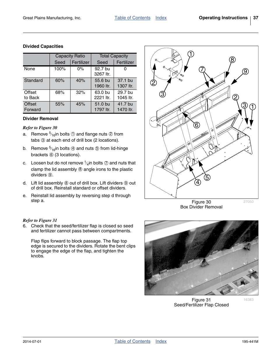 Divided capacities, Divider removal, Divided capacities divider removal | Great Plains 3S-3000HDF Operator Manual v1 User Manual | Page 41 / 120