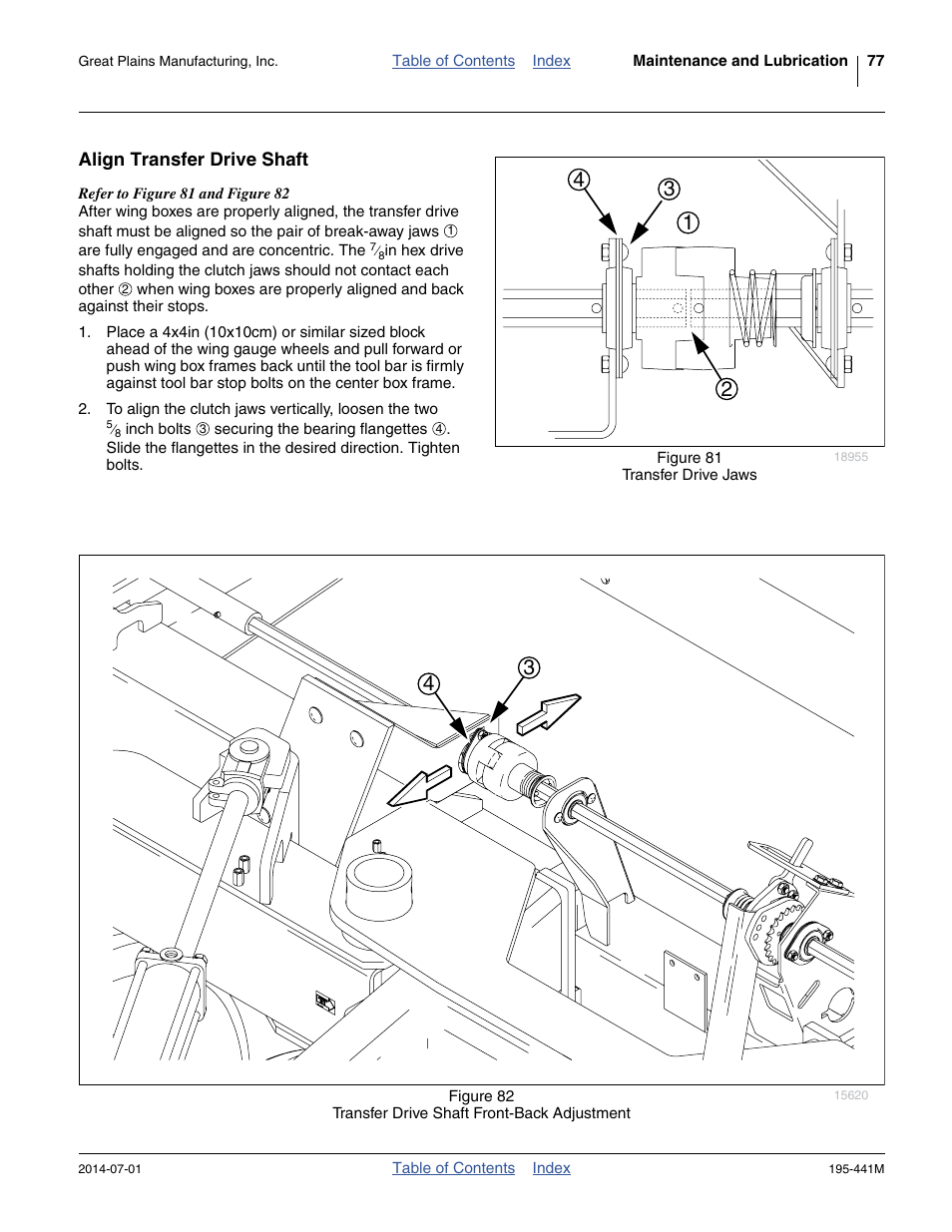 Align transfer drive shaft | Great Plains 3S-3000HDF Operator Manual v1 User Manual | Page 81 / 120