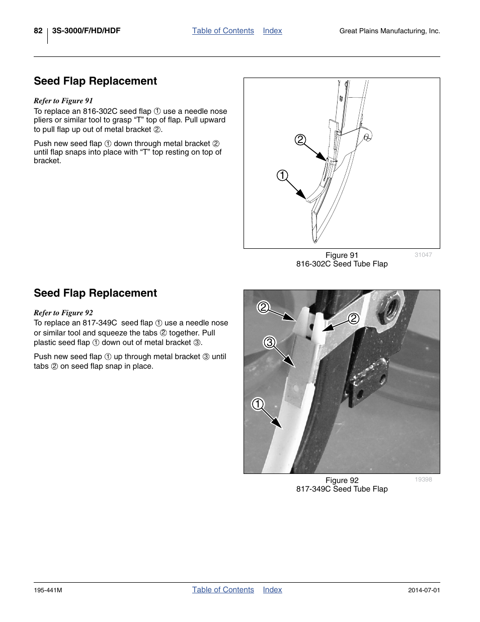 Seed flap replacement | Great Plains 3S-3000HDF Operator Manual v1 User Manual | Page 86 / 120