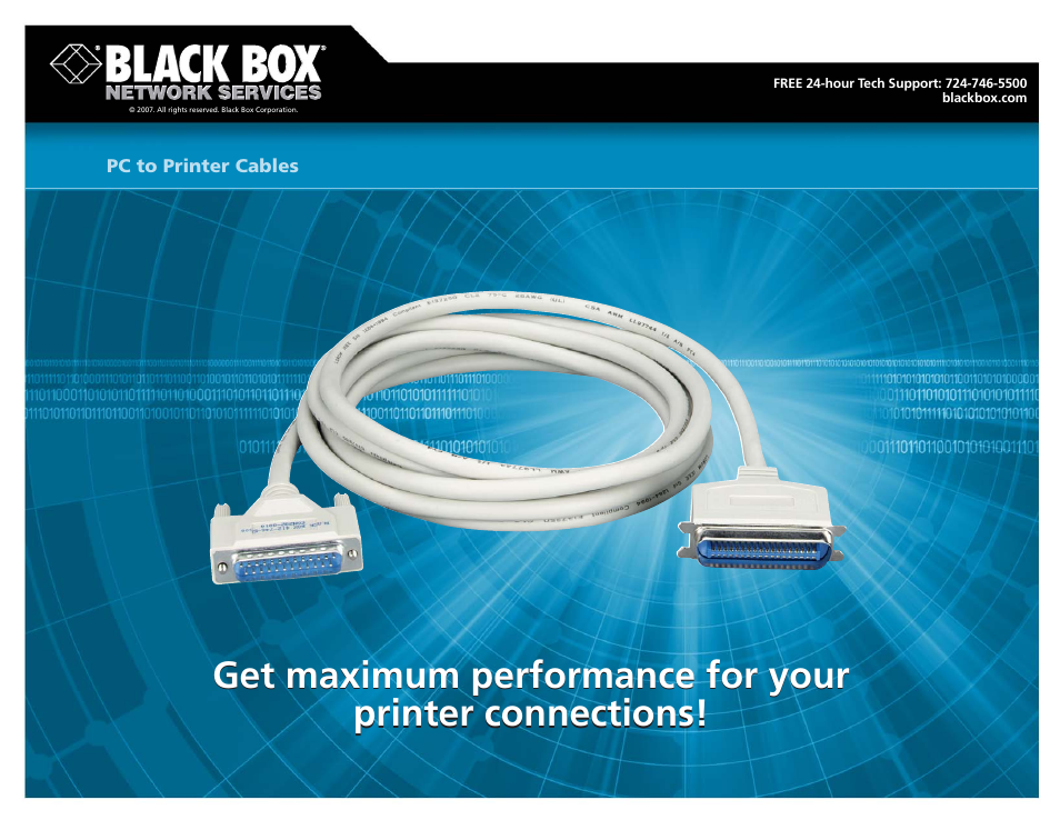 Black Box PC to Printer Cables User Manual | 3 pages