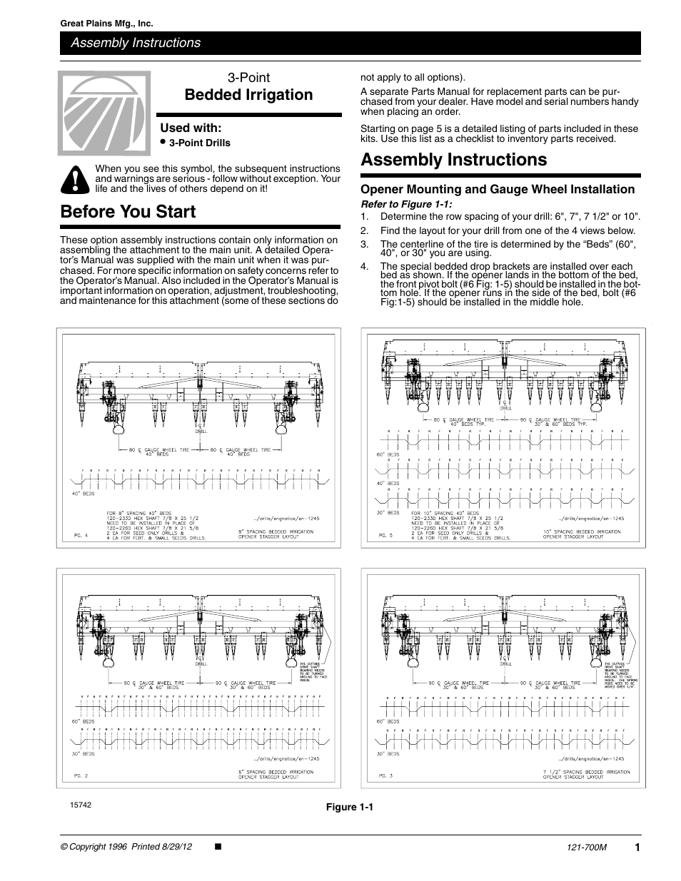 Great Plains 3-Point Drills Assembly Instructions User Manual | 6 pages