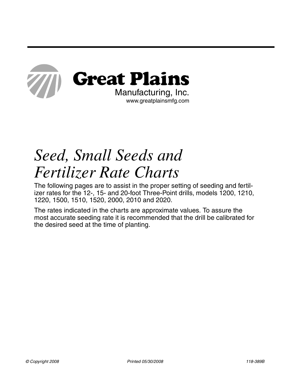 Great Plains 2000 Material Rate User Manual | 30 pages