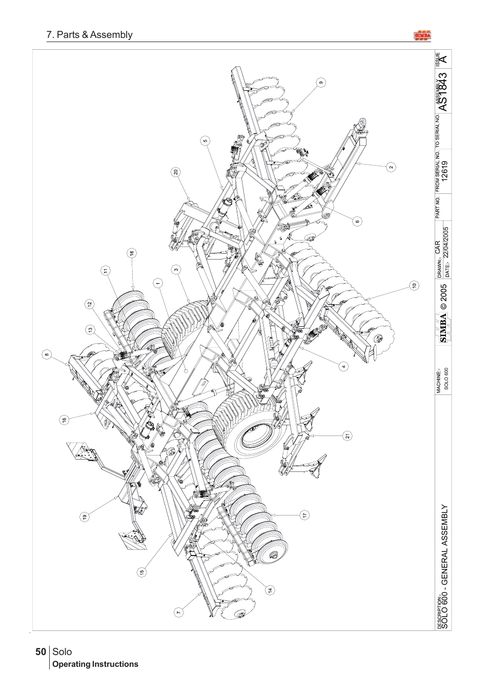 Aas18 43, Solo, 50 7. parts & assembly | Great Plains Solo 2007 Assembly Instructions User Manual | Page 10 / 184