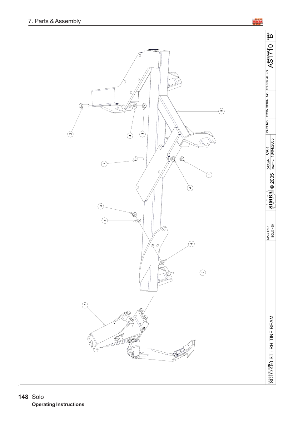 Bas 171 0, Solo, 148 7. parts & assembly | Great Plains Solo 2007 Assembly Instructions User Manual | Page 108 / 184