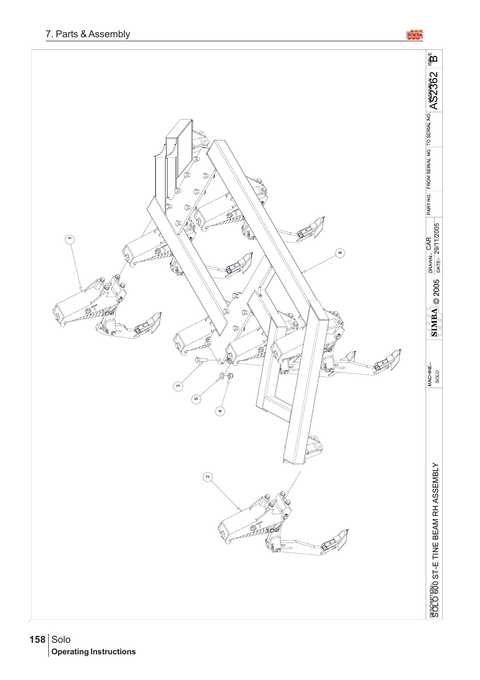 Bas2 36 2, Solo, 158 7. parts & assembly | Great Plains Solo 2007 Assembly Instructions User Manual | Page 118 / 184