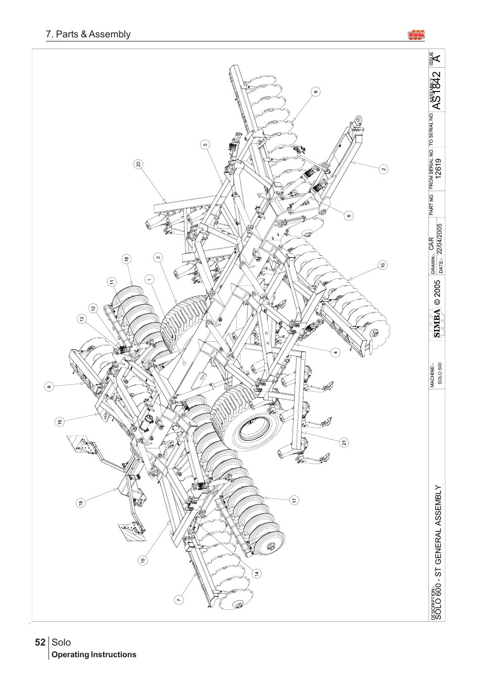 Aas18 42, Solo, 52 7. parts & assembly | Great Plains Solo 2007 Assembly Instructions User Manual | Page 12 / 184