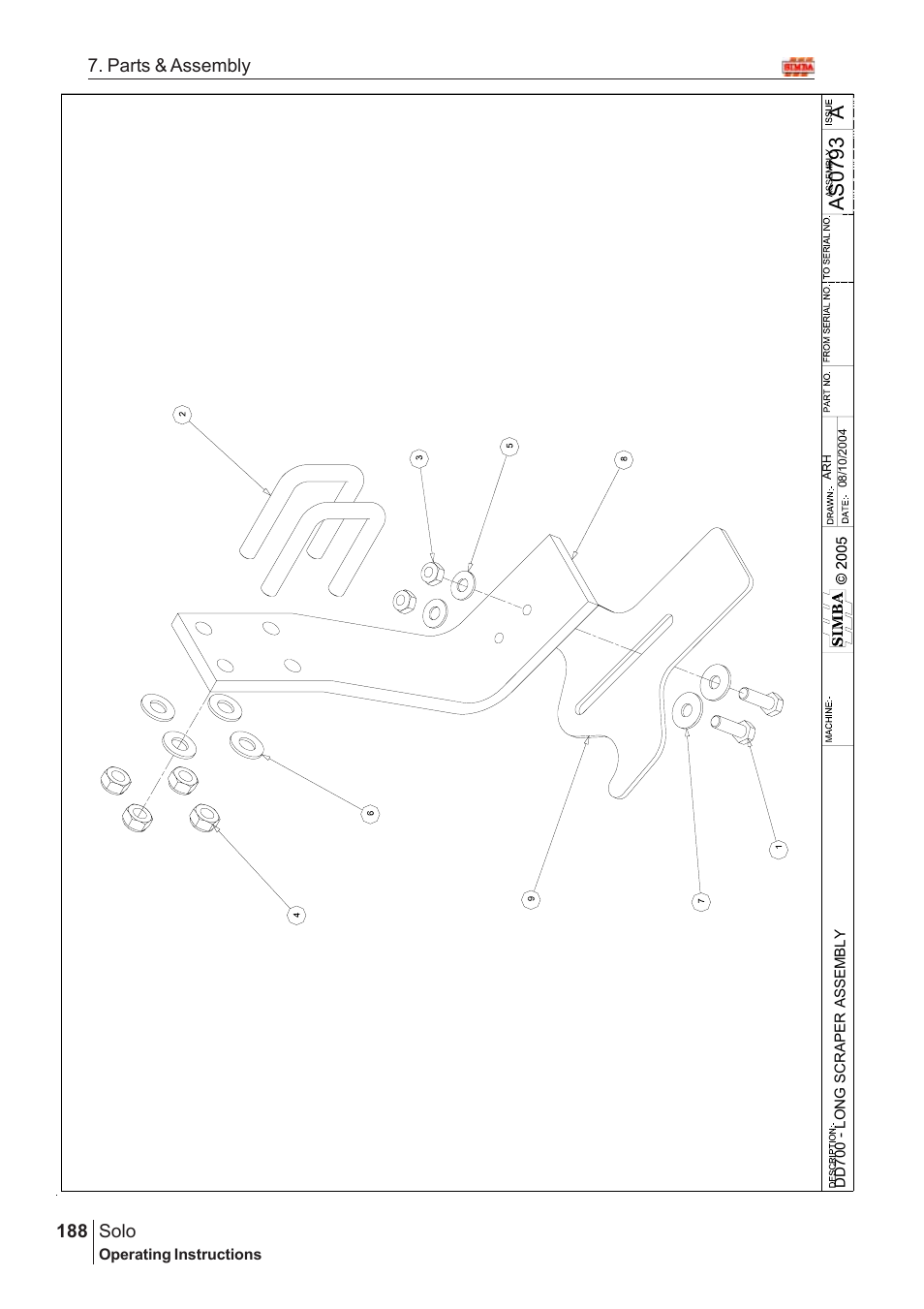 Aas07 93, Solo, 188 7. parts & assembly | Great Plains Solo 2007 Assembly Instructions User Manual | Page 148 / 184