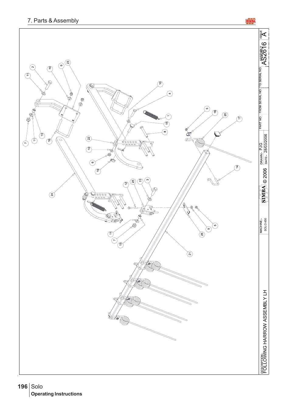 Aas2616, Solo, 196 7. parts & assembly | Great Plains Solo 2007 Assembly Instructions User Manual | Page 156 / 184