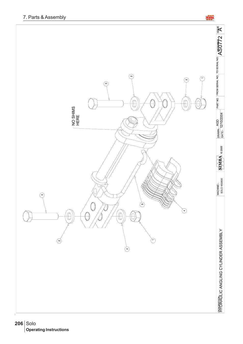 Aas07 7 2, Solo, 206 7. parts & assembly | Great Plains Solo 2007 Assembly Instructions User Manual | Page 166 / 184
