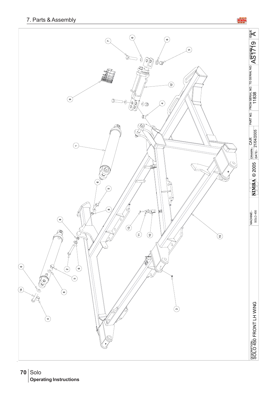 Aas17 19, Solo, 70 7. parts & assembly | Great Plains Solo 2007 Assembly Instructions User Manual | Page 30 / 184