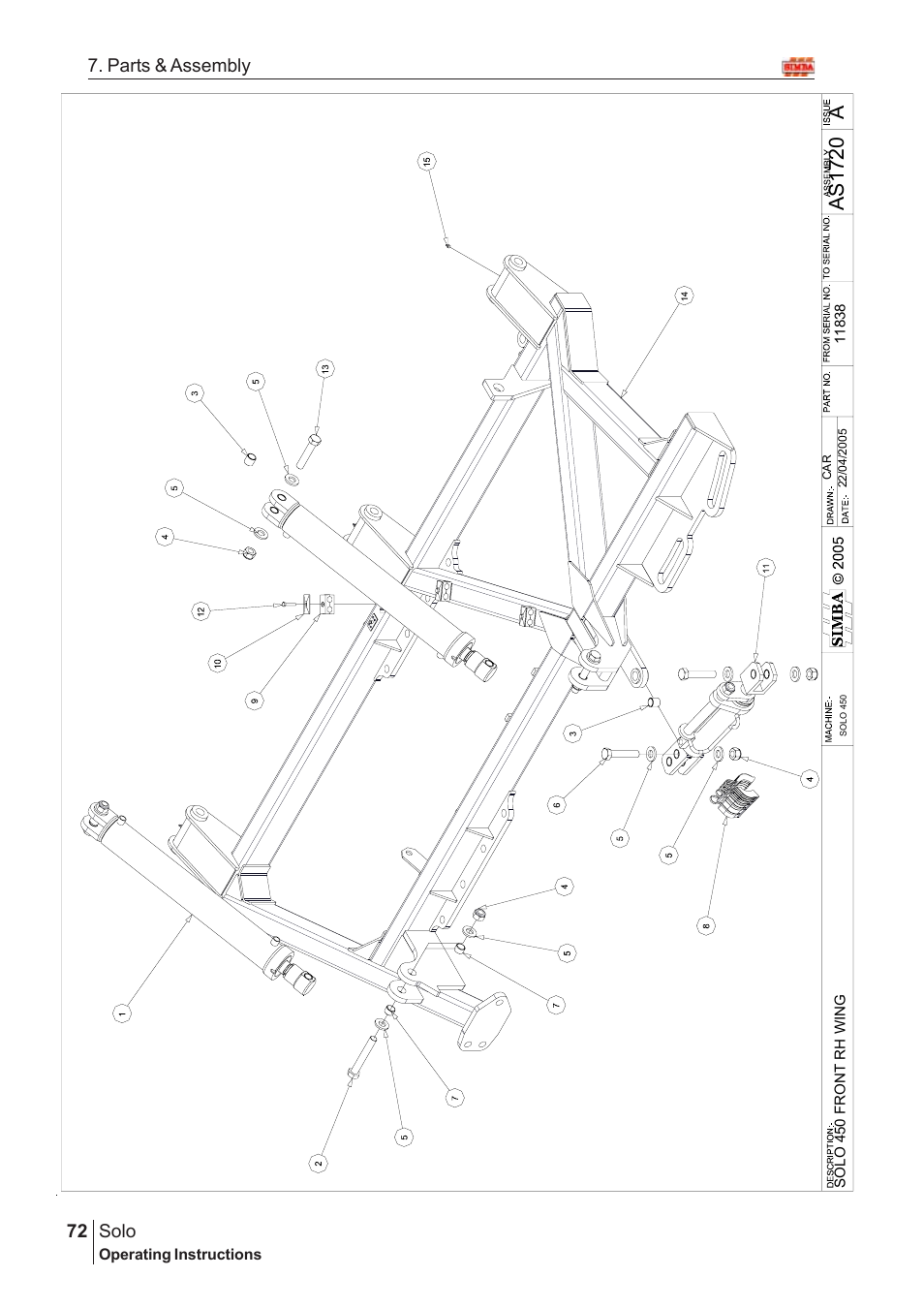 Aas17 20, Solo, 72 7. parts & assembly | Great Plains Solo 2007 Assembly Instructions User Manual | Page 32 / 184