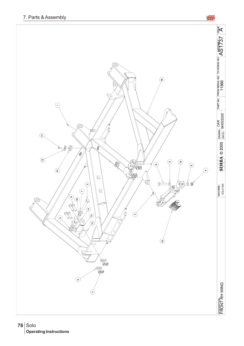 Aas17 37, Solo, 76 7. parts & assembly | Great Plains Solo 2007 Assembly Instructions User Manual | Page 36 / 184