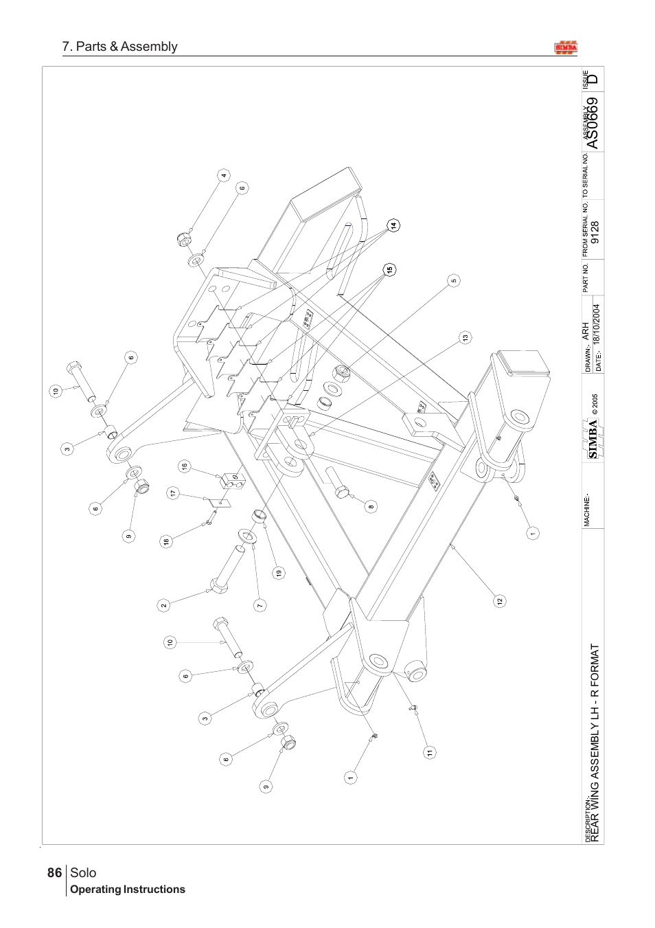 Das06 6 9, Solo, 86 7. parts & assembly | Great Plains Solo 2007 Assembly Instructions User Manual | Page 46 / 184