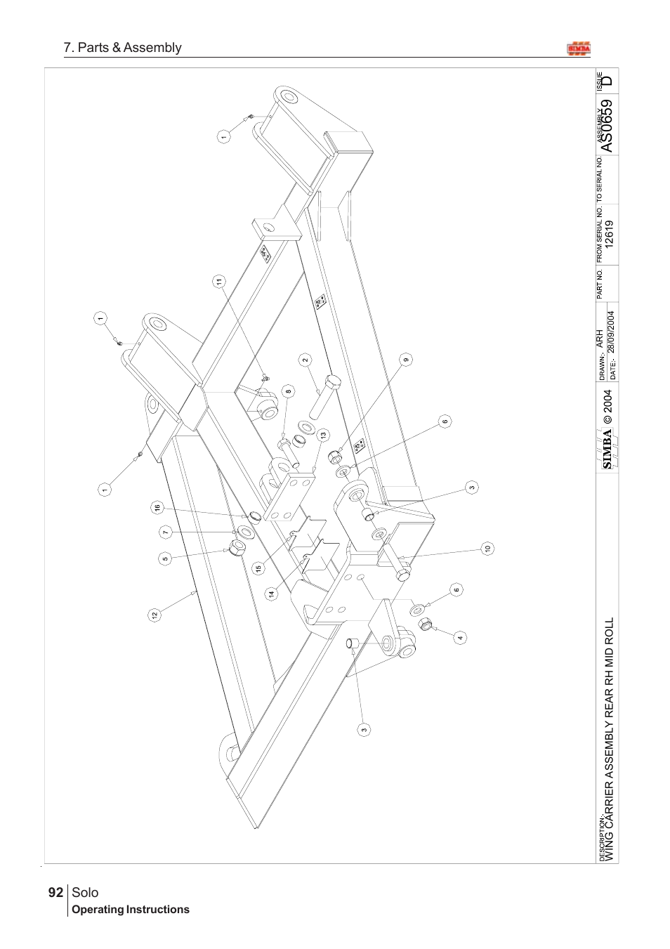 Das06 59, Solo, 92 7. parts & assembly | Great Plains Solo 2007 Assembly Instructions User Manual | Page 52 / 184