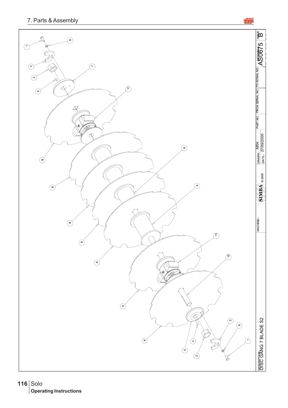 Bas06 7 5, Solo, 116 7. parts & assembly | Great Plains Solo 2007 Assembly Instructions User Manual | Page 76 / 184