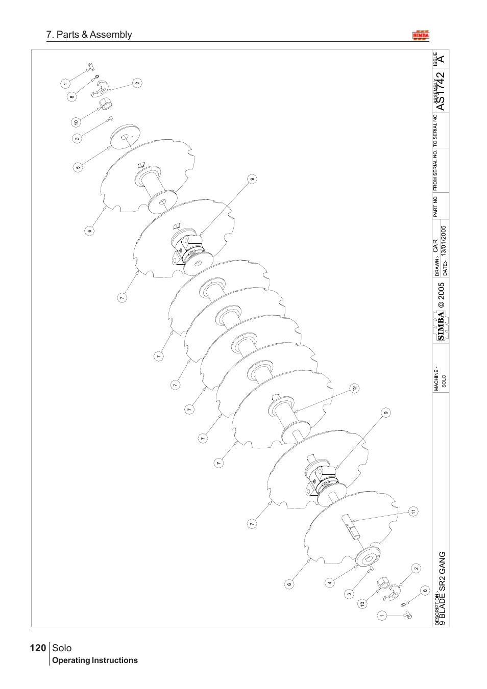 Aas17 4 2, Solo, 120 7. parts & assembly | Great Plains Solo 2007 Assembly Instructions User Manual | Page 80 / 184