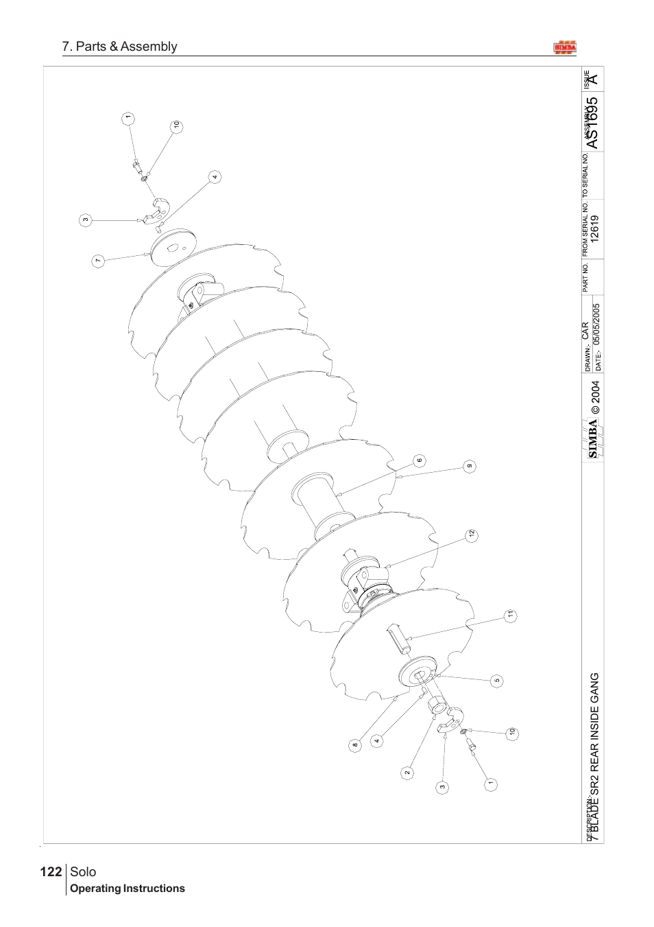 Aas16 95, Solo, 122 7. parts & assembly | Great Plains Solo 2007 Assembly Instructions User Manual | Page 82 / 184