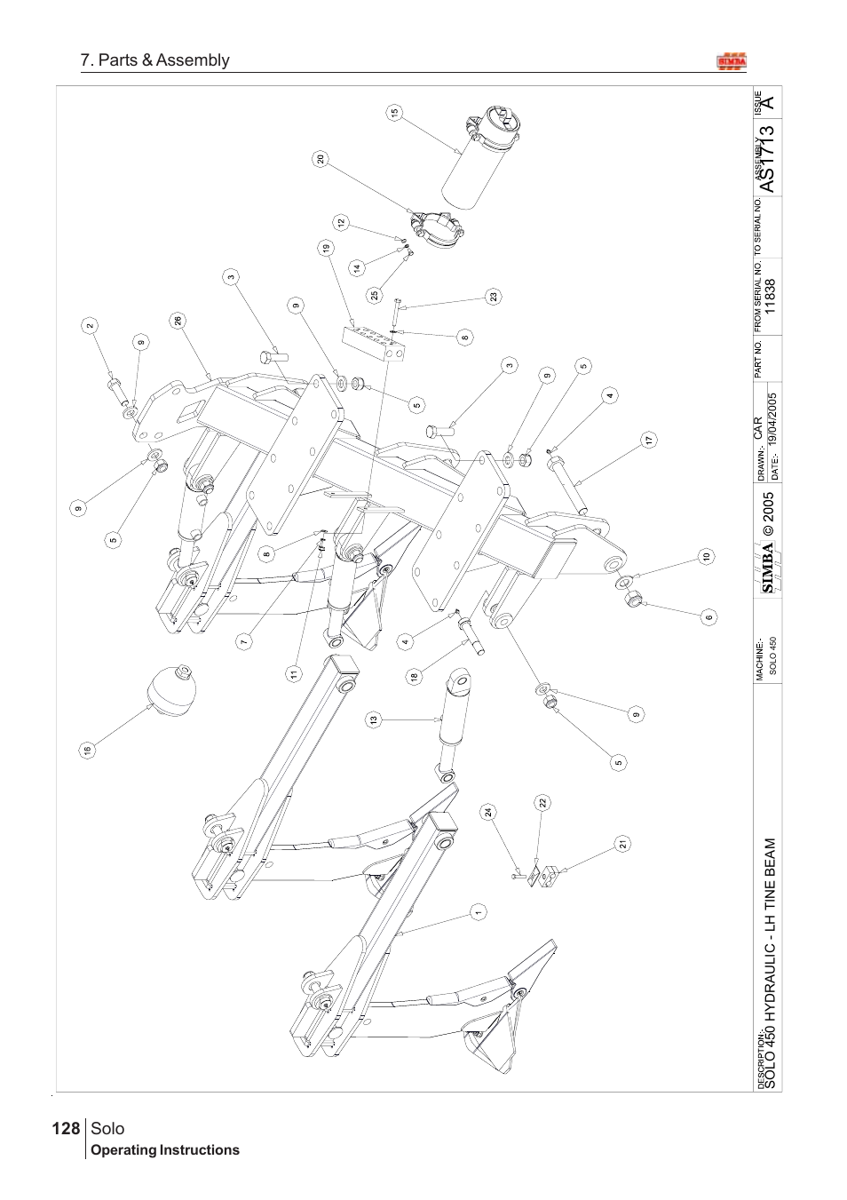 Aas17 13, Solo, 128 7. parts & assembly | Great Plains Solo 2007 Assembly Instructions User Manual | Page 88 / 184